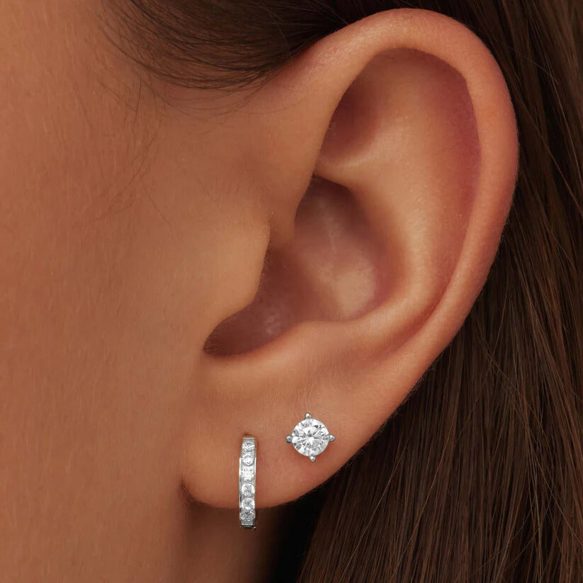Divifa Dara Brillane Jewelry Set in White Gold-Plated stainless steel