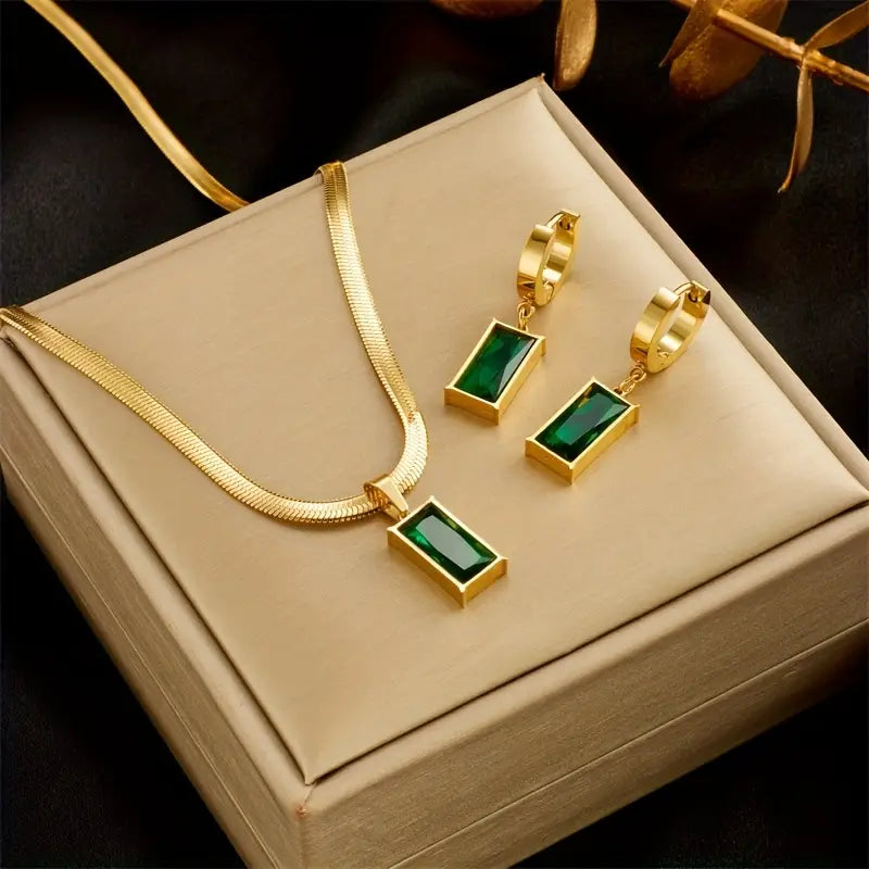 Divifa Iselotte Verdain Jewelry Set in Gold-Plated stainless steel
