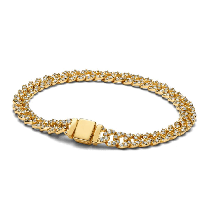 Divifa Pave Cuban Bracelet in Gold-Plated stainless steel
