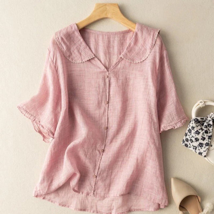 Divifa Kristi Vintage Blouse with Button Detail