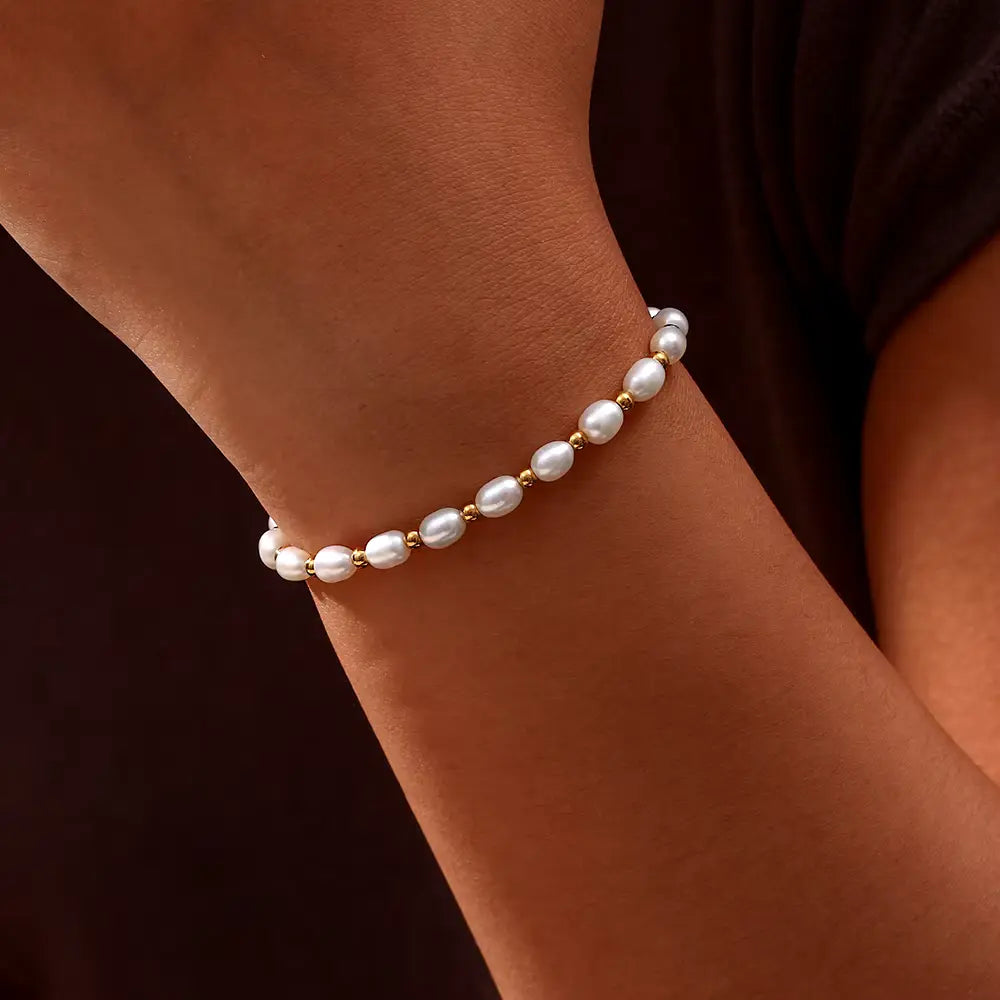 Divifa Pearl Bracelet in Gold-Plated stainless steel