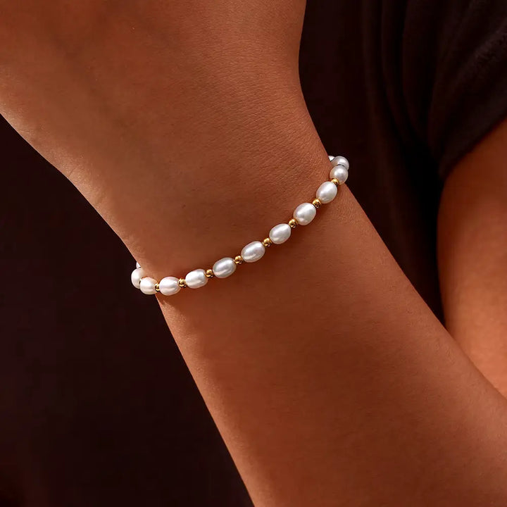 Divifa Pearl Bracelet in Gold-Plated stainless steel