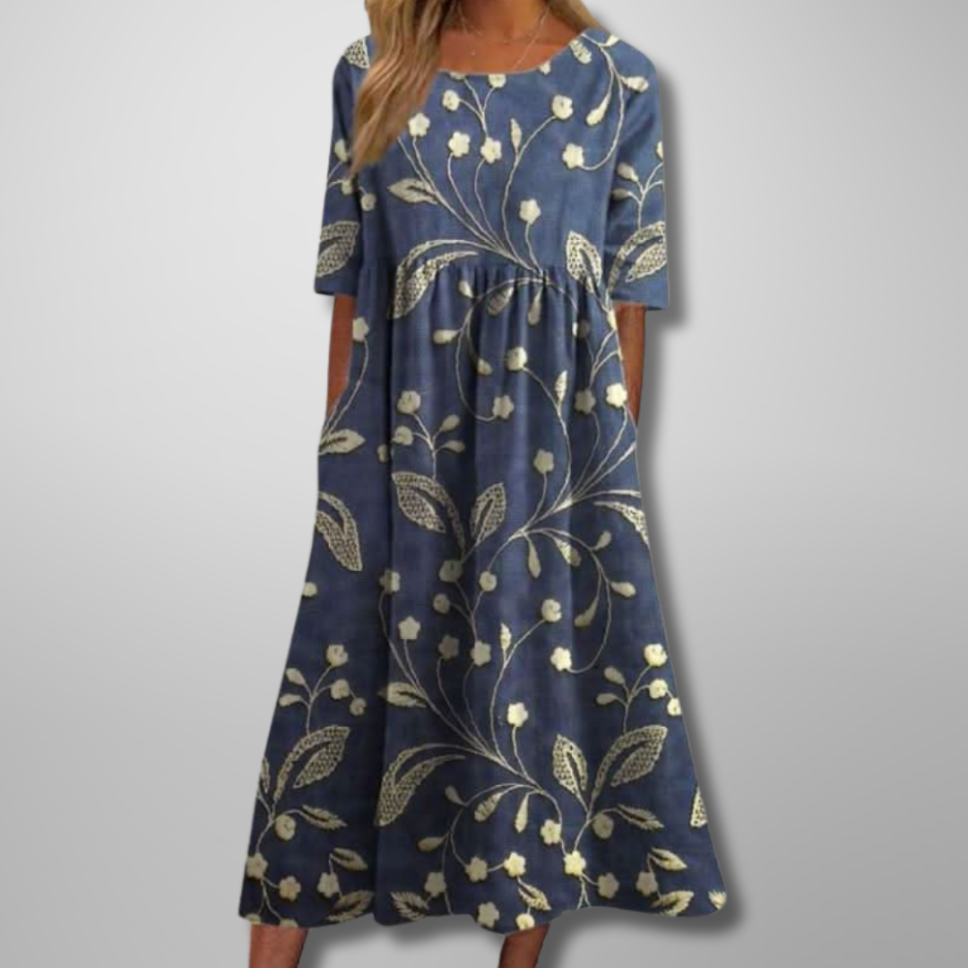 Divifa Gail Relaxed Floral Midi Dress