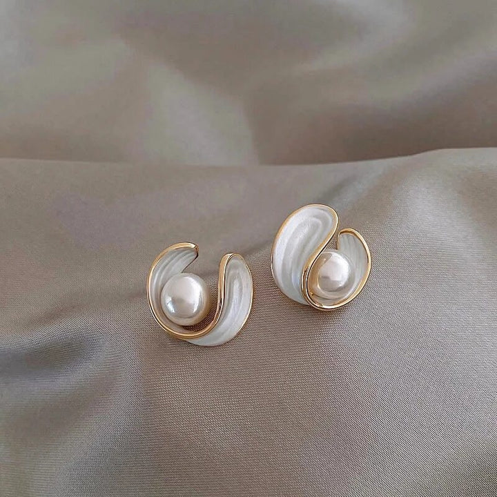 Divifa Opal Pearls Earrings in Gold-Plated stainless steel