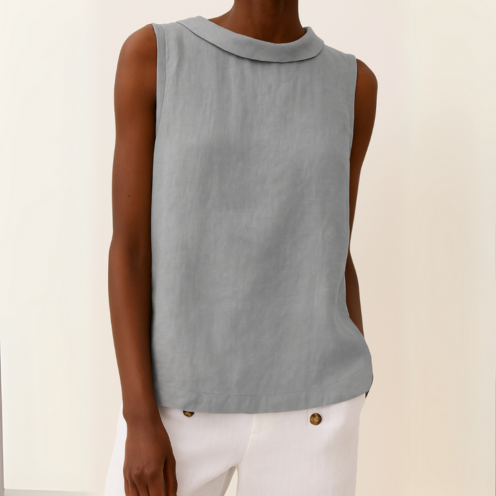 Divifa Maria Sleeveless Roll Collar Top