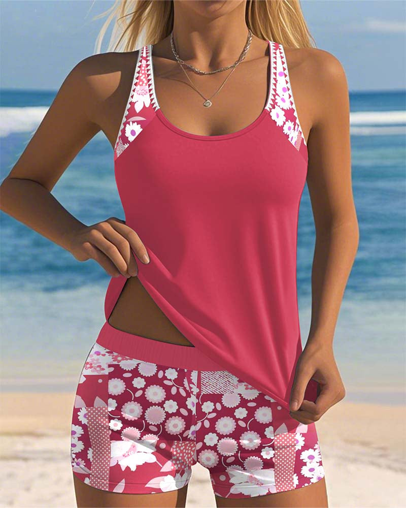 Divifa Melanie Two-Piece Swimsuit with Comfortable Fit and Floral Beach Style