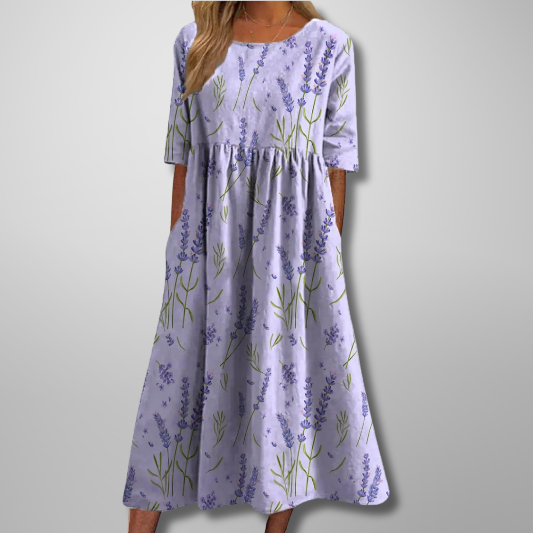 Divifa Gail Relaxed Floral Midi Dress