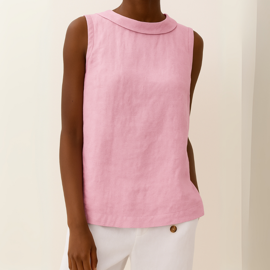 Divifa Maria Sleeveless Roll Collar Top