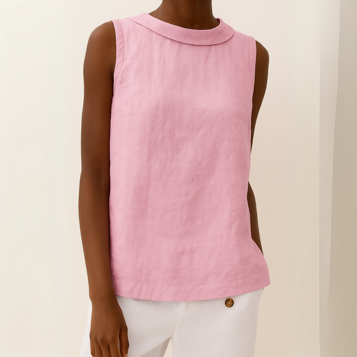 Divifa Maria Sleeveless Roll Collar Top