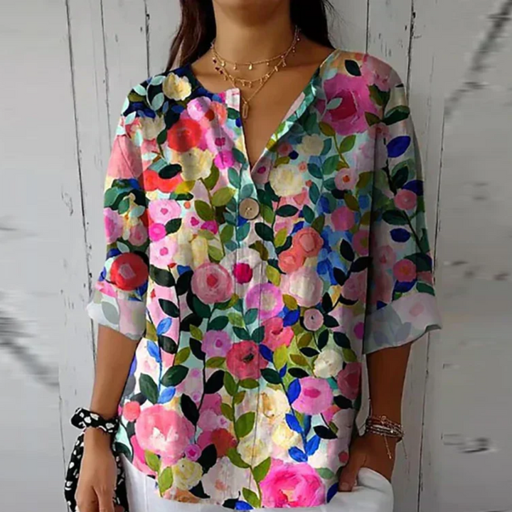 Divifa Arlene Chic Floral Print Blouse