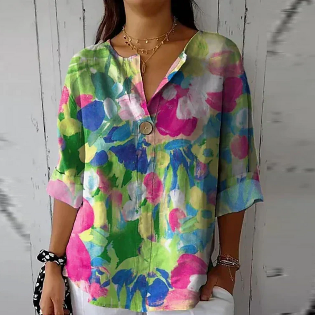 Divifa Arlene Chic Floral Print Blouse