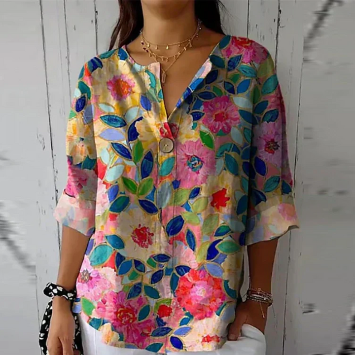 Divifa Arlene Chic Floral Print Blouse