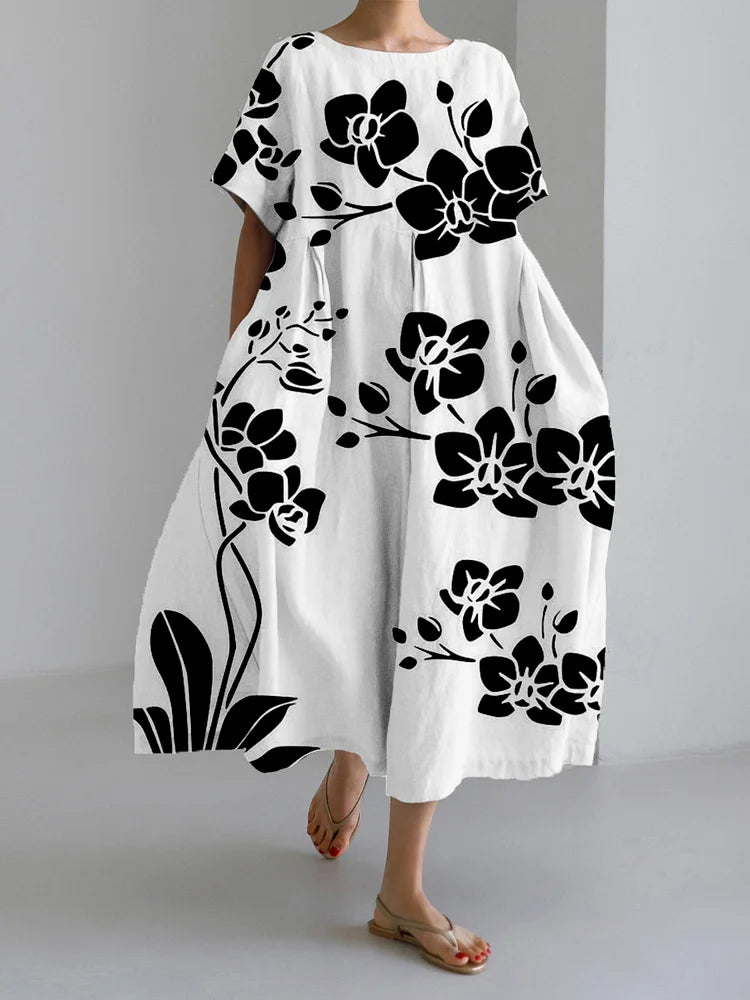Divifa MARISELLA Elegant Floral Dress for Every Occasion with Floating Style and Comfort