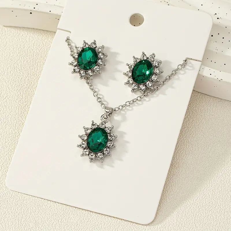 Divifa Katya Smeryn Jewelry Set in White Gold-Plated stainless steel
