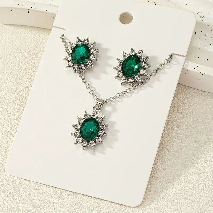 Divifa Katya Smeryn Jewelry Set in White Gold-Plated stainless steel