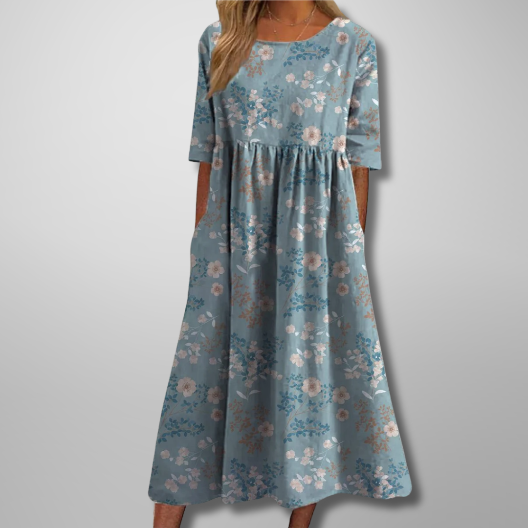 Divifa Gail Relaxed Floral Midi Dress