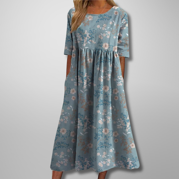 Divifa Gail Relaxed Floral Midi Dress