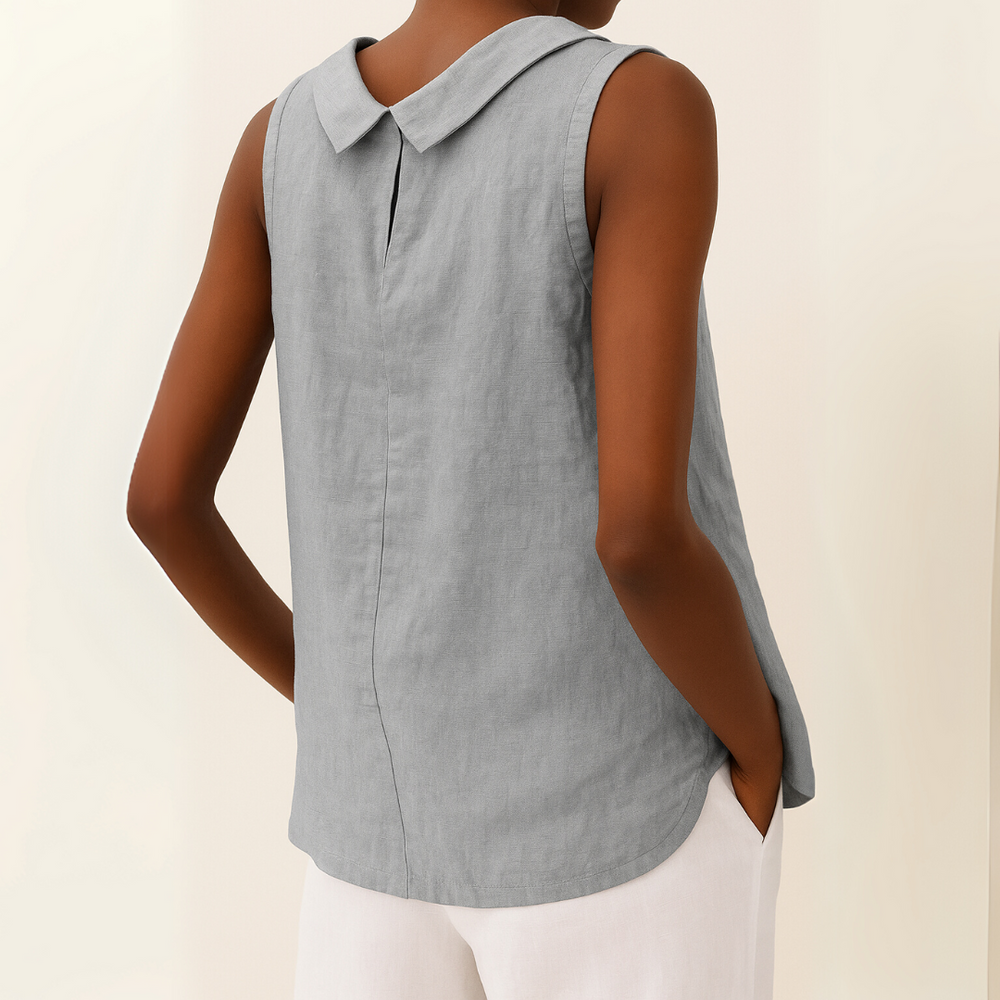 Divifa Maria Sleeveless Roll Collar Top