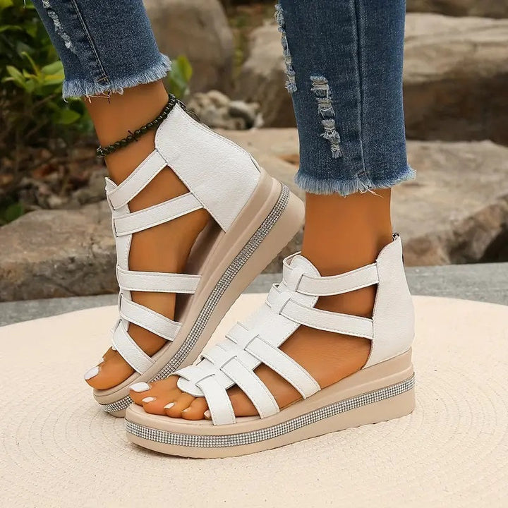 Divifa Hannah Comfort Sandals with Rhinestone Decoration