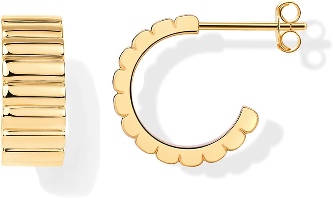 Divifa Ridge Earrings in Gold-Plated stainless steel