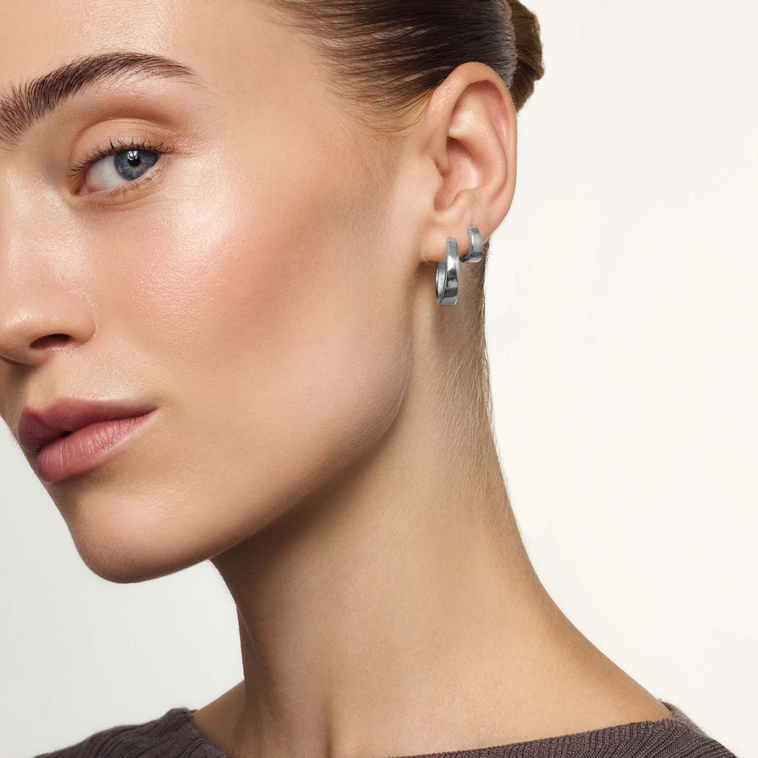 Divifa Gia Earrings in White Gold-Plated stainless steel