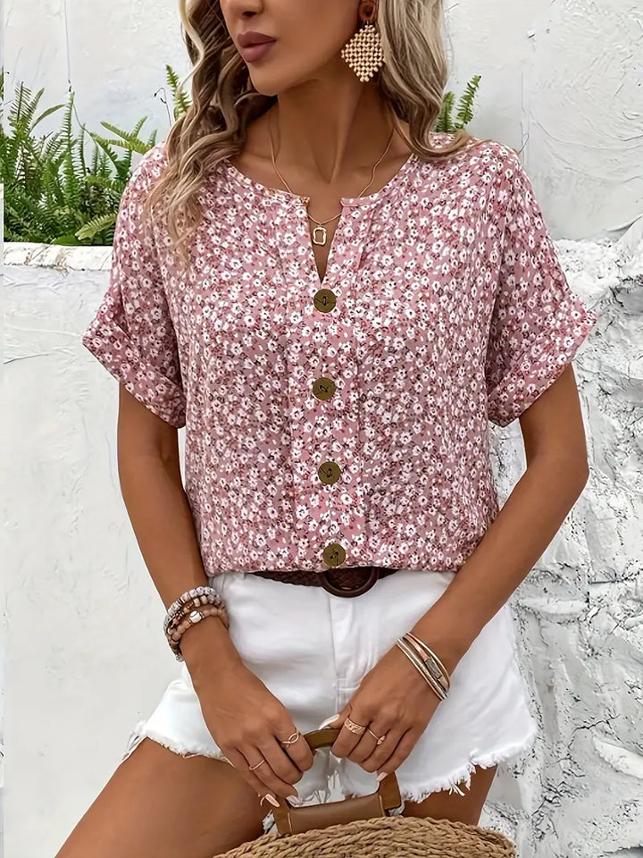 Divifa Verna Chic Floral Print Blouse