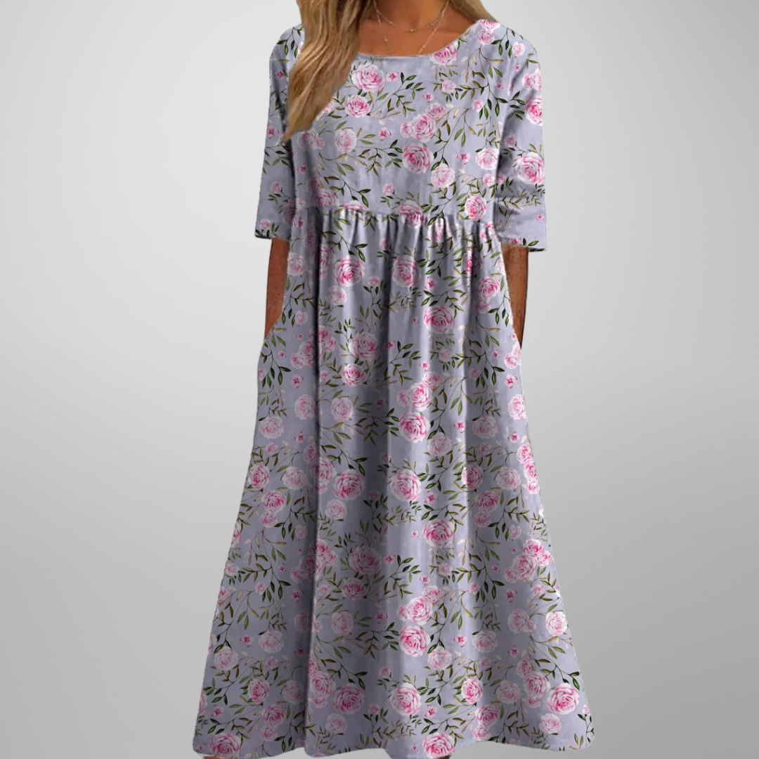 Divifa Gail Relaxed Floral Midi Dress