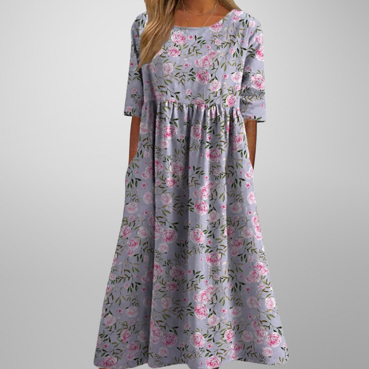 Divifa Gail Relaxed Floral Midi Dress