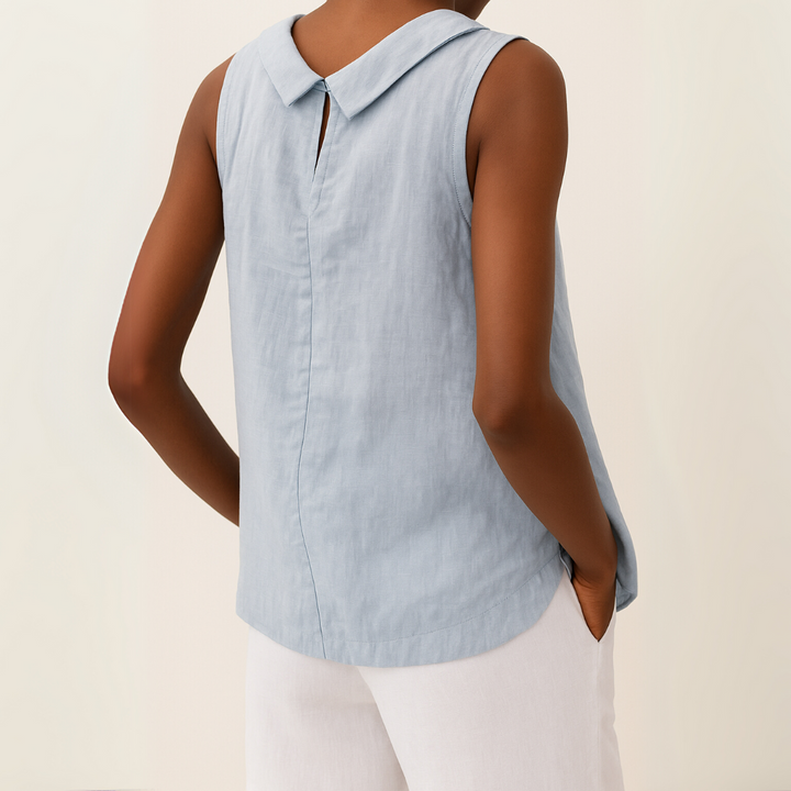 Divifa Maria Sleeveless Roll Collar Top