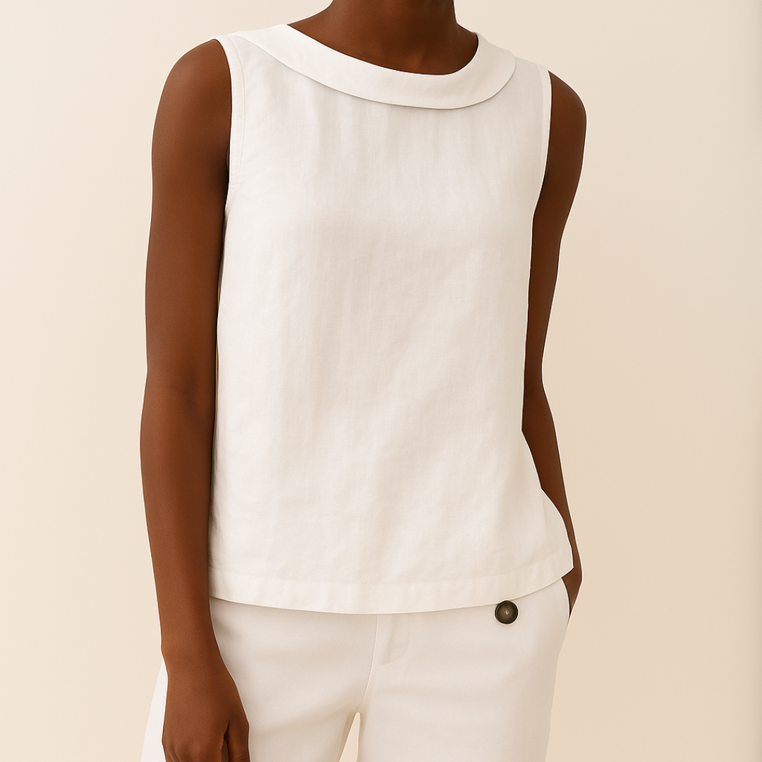 Divifa Maria Sleeveless Roll Collar Top