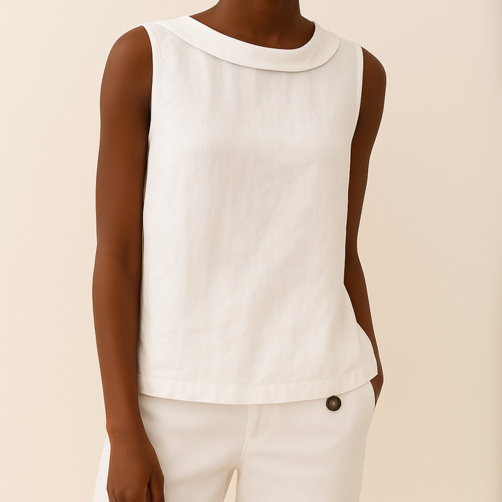 Divifa Maria Sleeveless Roll Collar Top