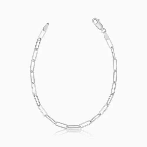 Divifa Venice Link Bracelet in White Gold-Plated stainless steel