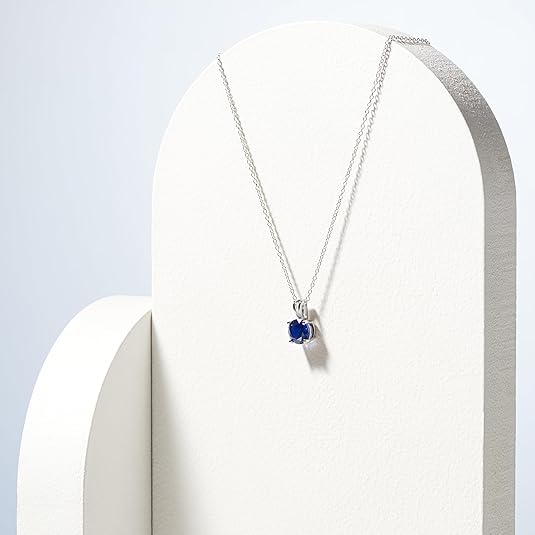 Divifa Round Cut Necklace in White Gold-Plated stainless steel