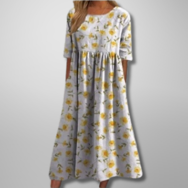 Divifa Gail Relaxed Floral Midi Dress
