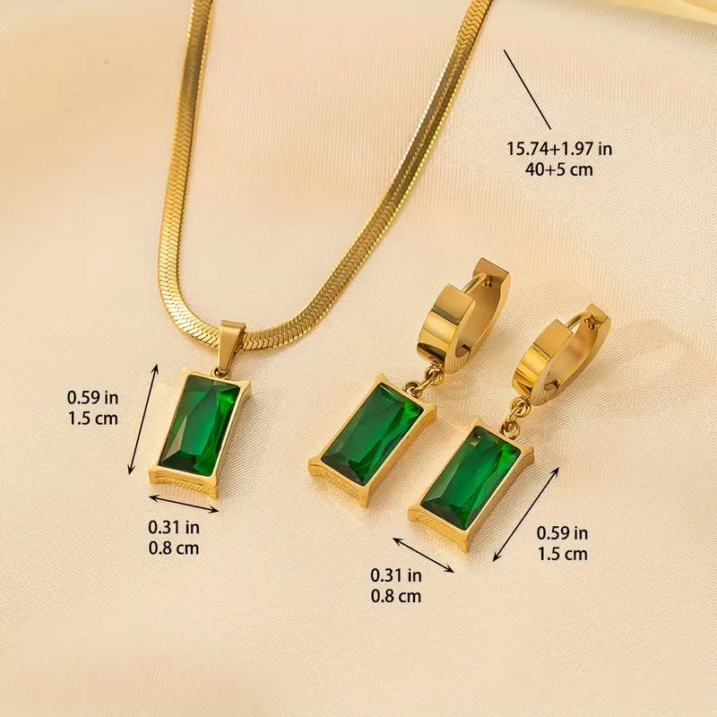 Divifa Iselotte Verdain Jewelry Set in Gold-Plated stainless steel