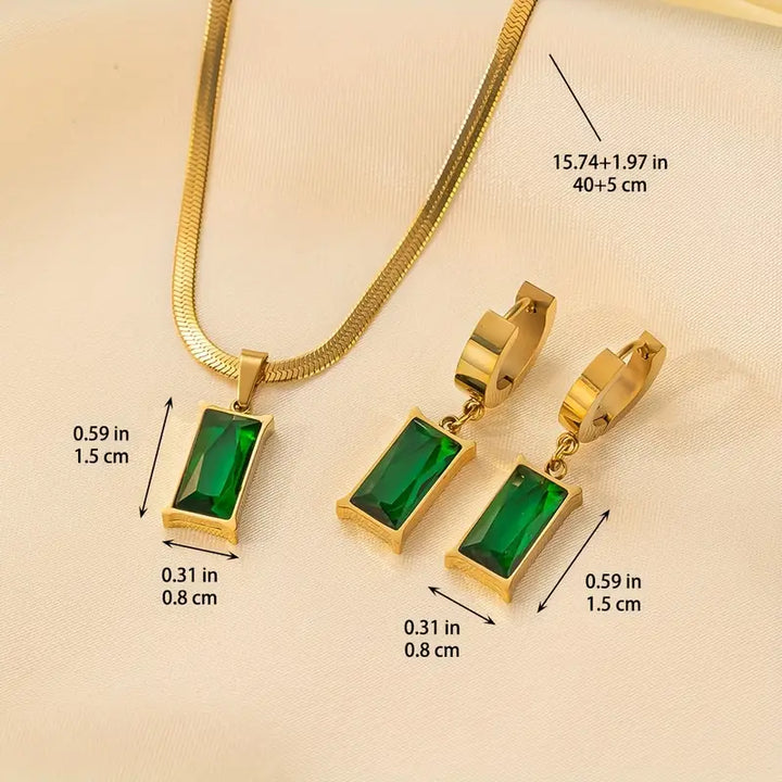 Divifa Iselotte Verdain Jewelry Set in Gold-Plated stainless steel