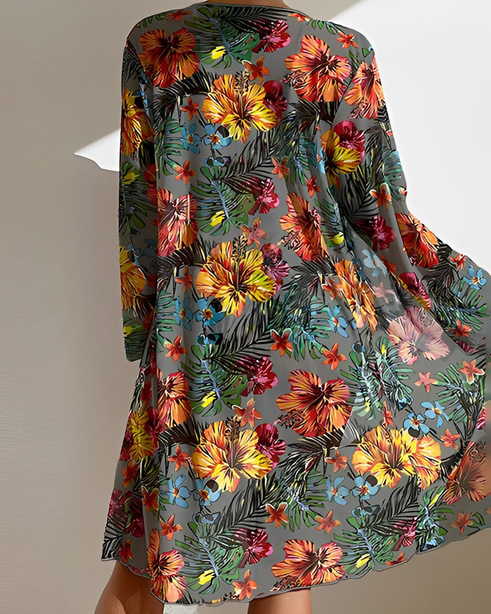 Divifa Juanita Tropical Print Bikini Set with Cover-Up