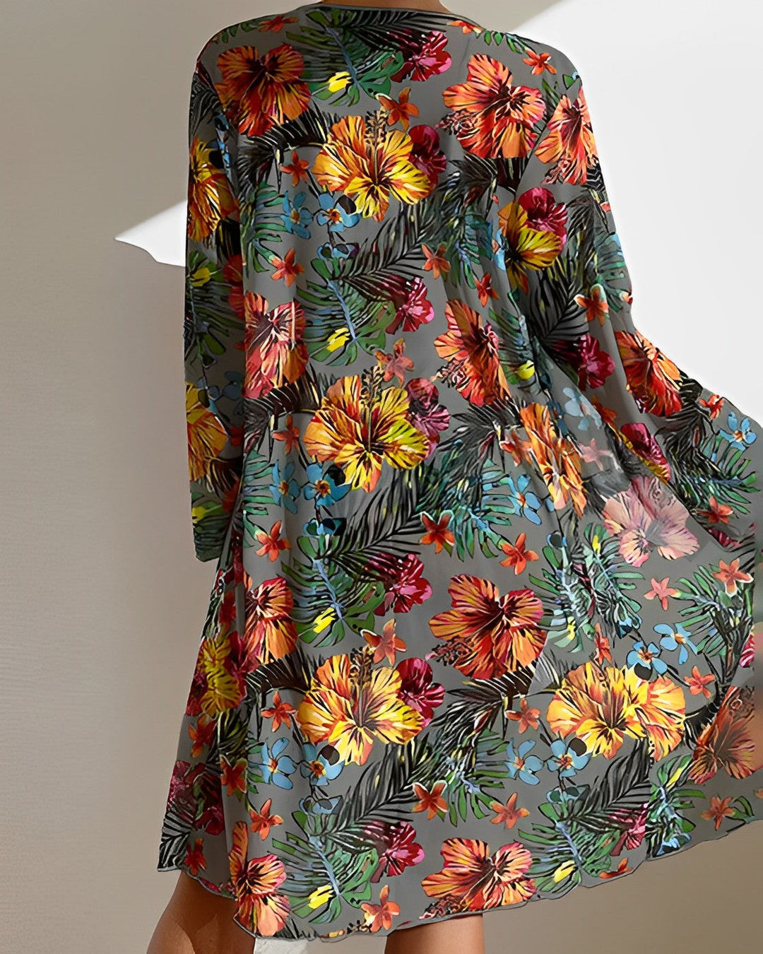 Divifa Juanita Tropical Print Bikini Set with Cover-Up