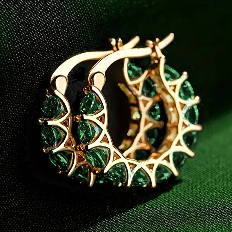Divifa Elena Marlowe Earrings in White Gold-Plated stainless steel