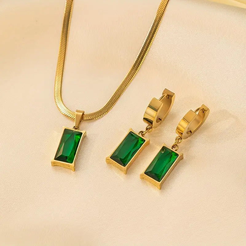 Divifa Iselotte Verdain Jewelry Set in Gold-Plated stainless steel