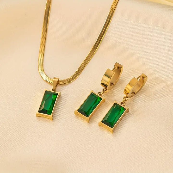 Divifa Iselotte Verdain Jewelry Set in Gold-Plated stainless steel