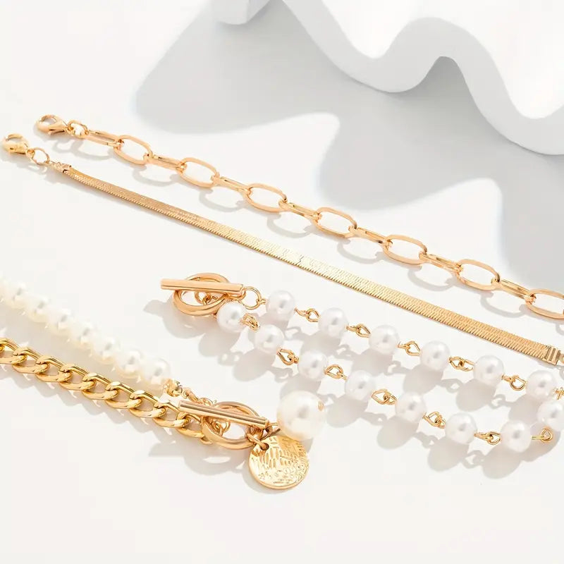 Divifa Chic 4-piece Jewelry Set in Gold-Plated stainless steel