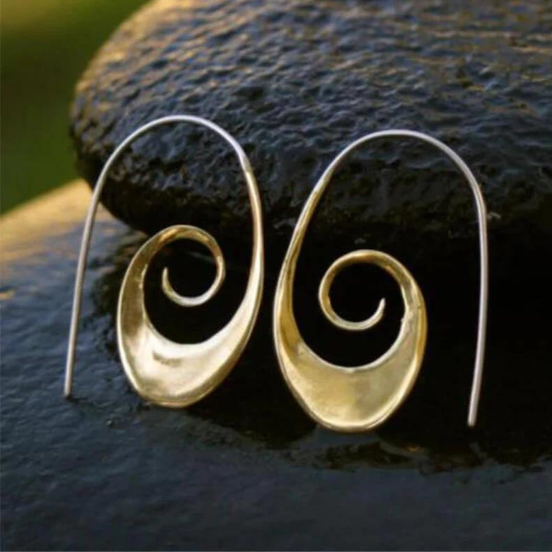 Divifa Spiral Boho Earrings in Gold-Plated stainless steel