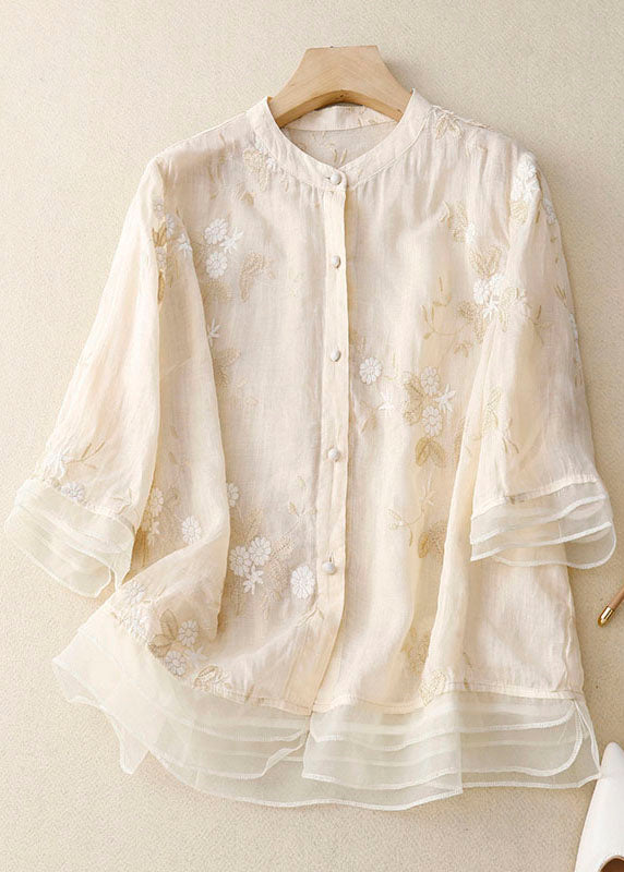 Divifa Kourtney Chic Blouse with Floral Accents
