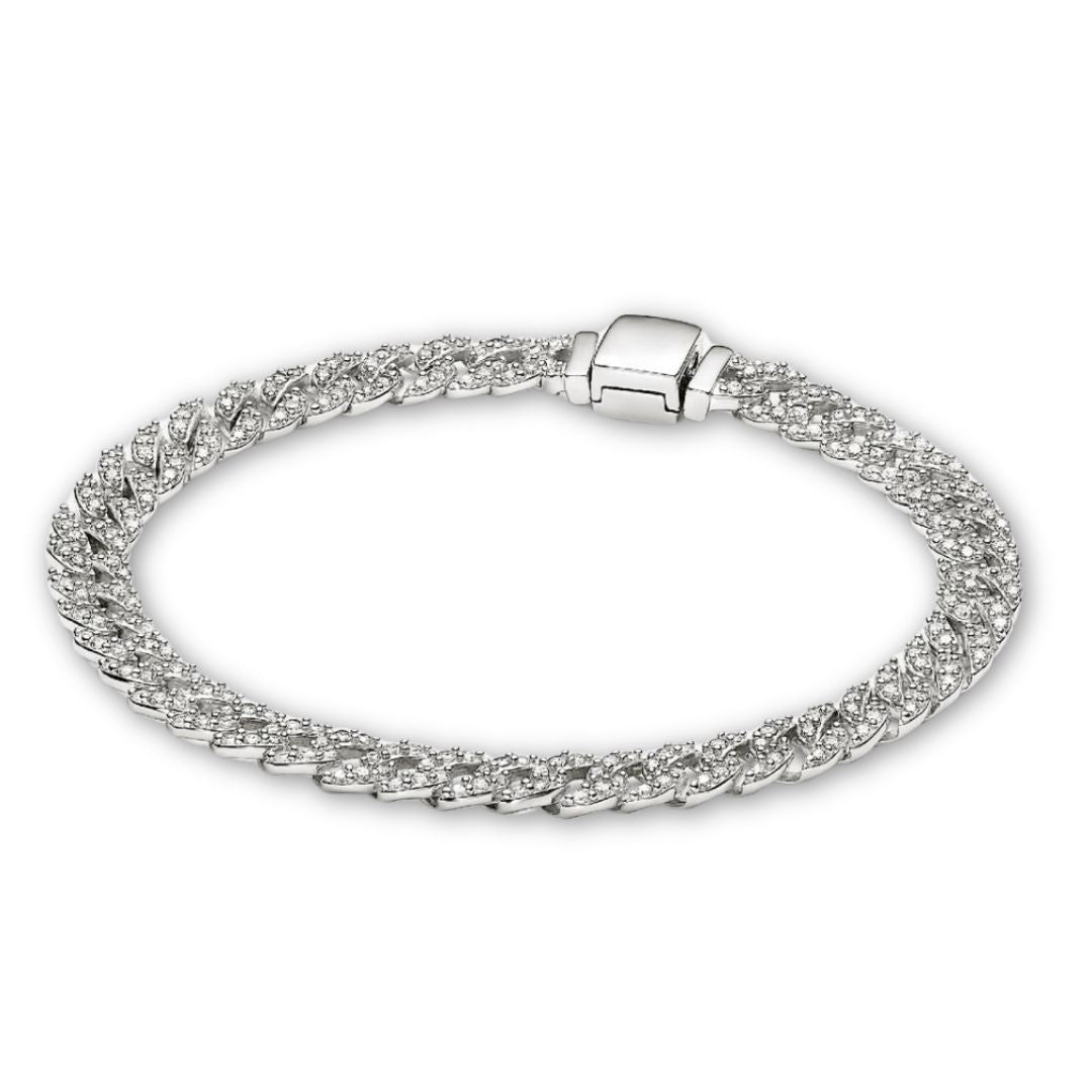 Divifa Pave Cuban Bracelet in Gold-Plated stainless steel