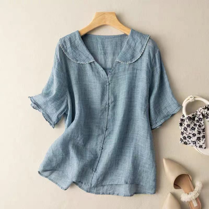 Divifa Kristi Vintage Blouse with Button Detail