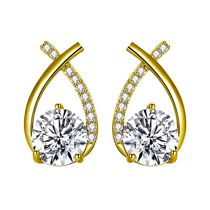 Divifa Arielle Earrings in White Gold-Plated stainless steel