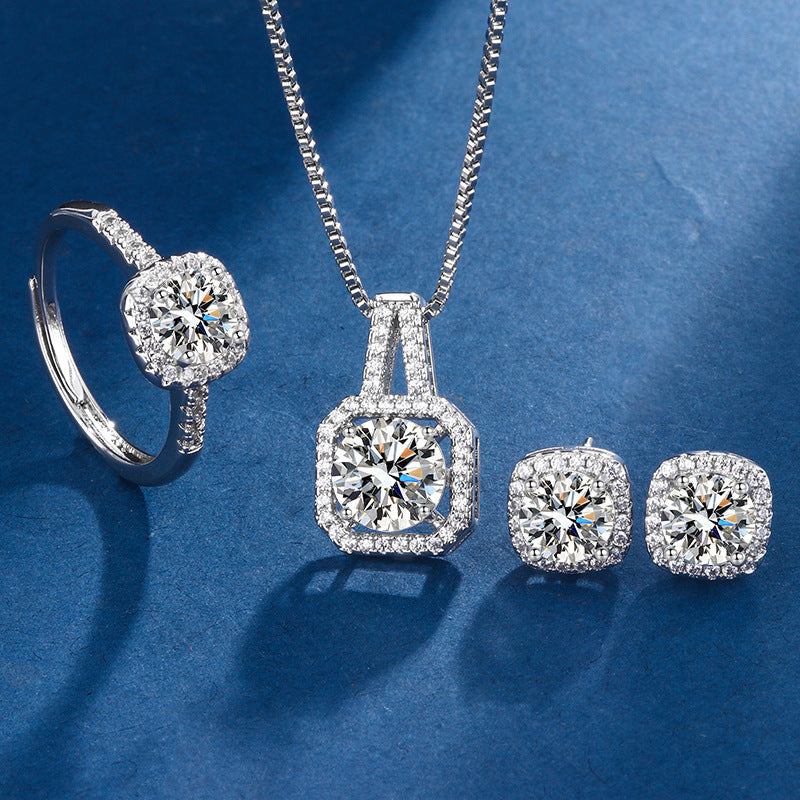 Divifa Aria Square Jewelry Set in Gold-Plated stainless steel