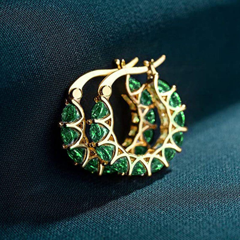 Divifa Elena Marlowe Earrings in White Gold-Plated stainless steel