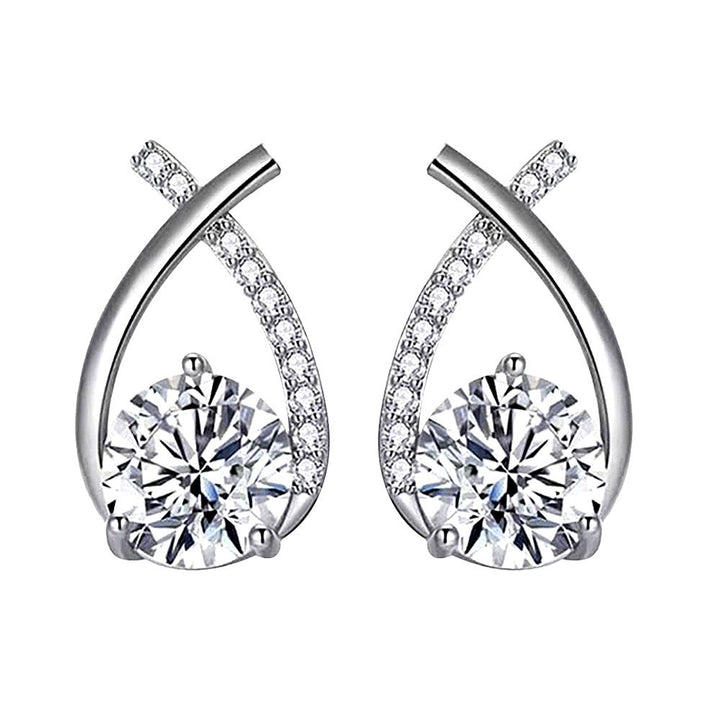 Divifa Arielle Earrings in White Gold-Plated stainless steel